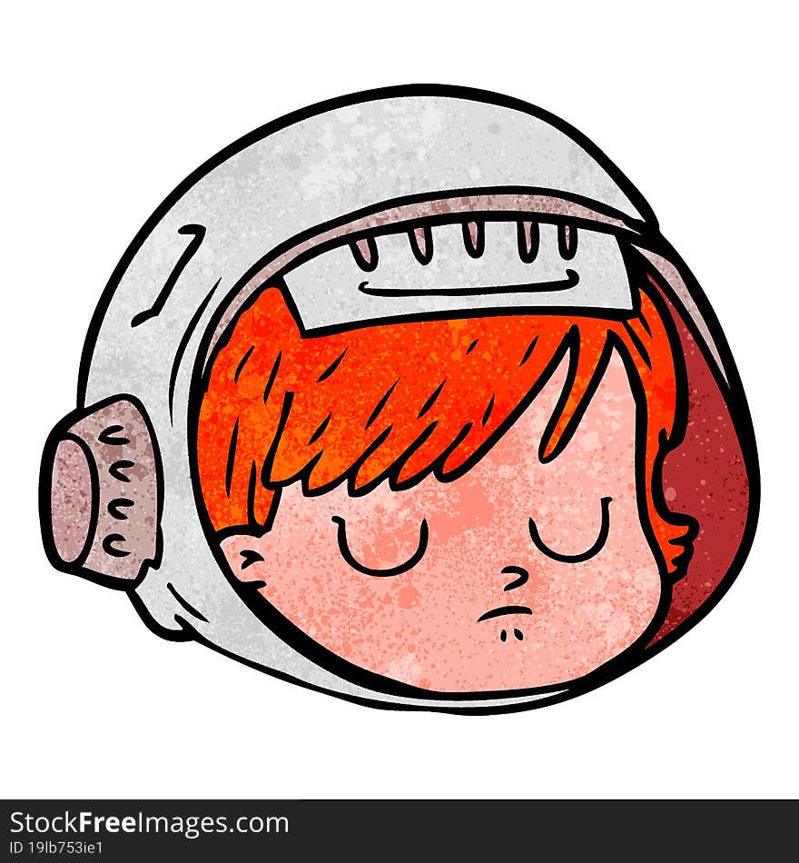 cartoon astronaut face. cartoon astronaut face