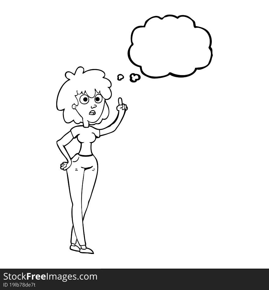 thought bubble cartoon woman