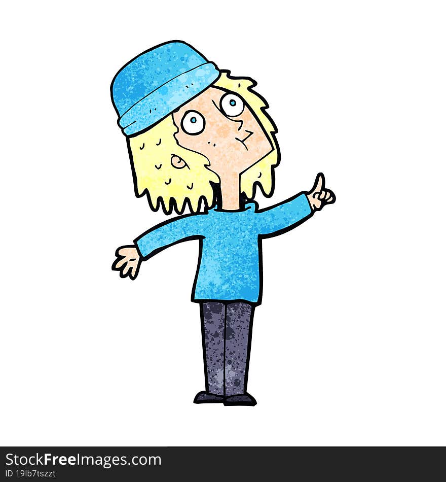 cartoon woman wearing winter hat