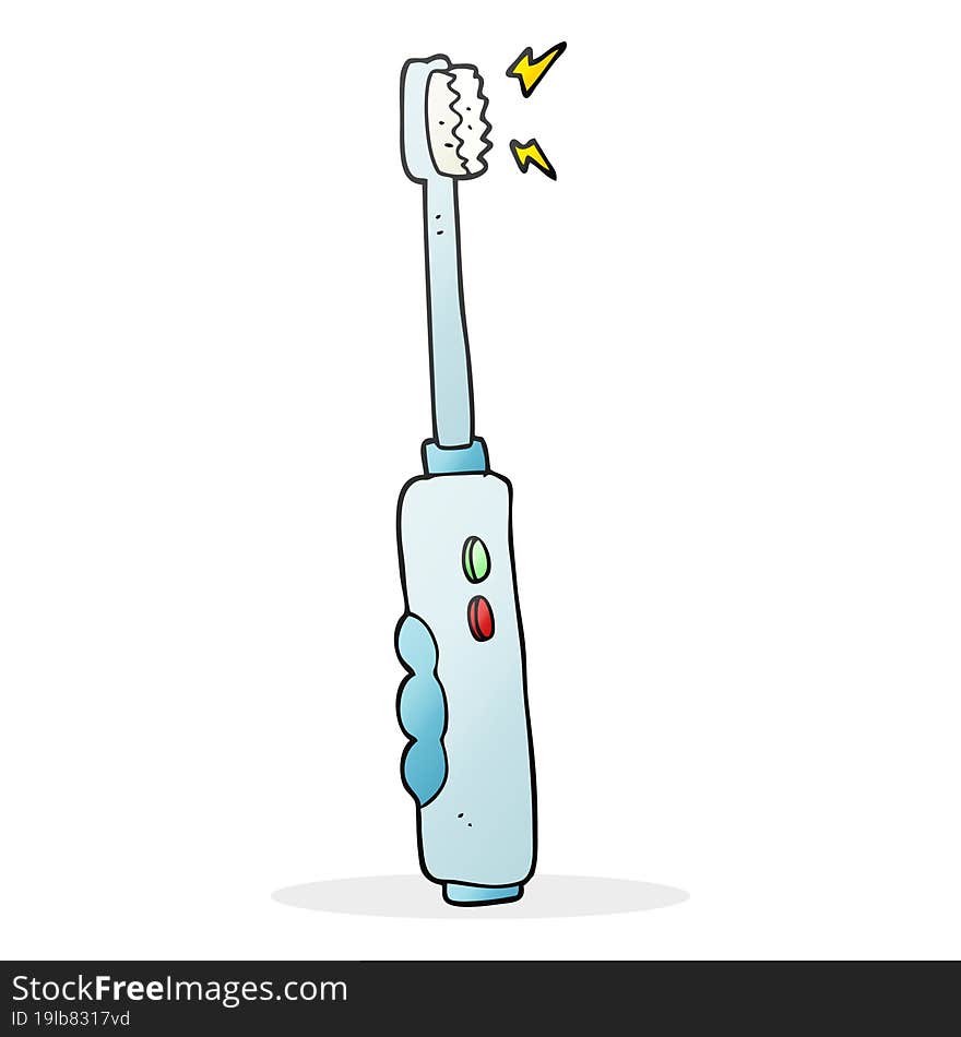 cartoon buzzing electric toothbrush