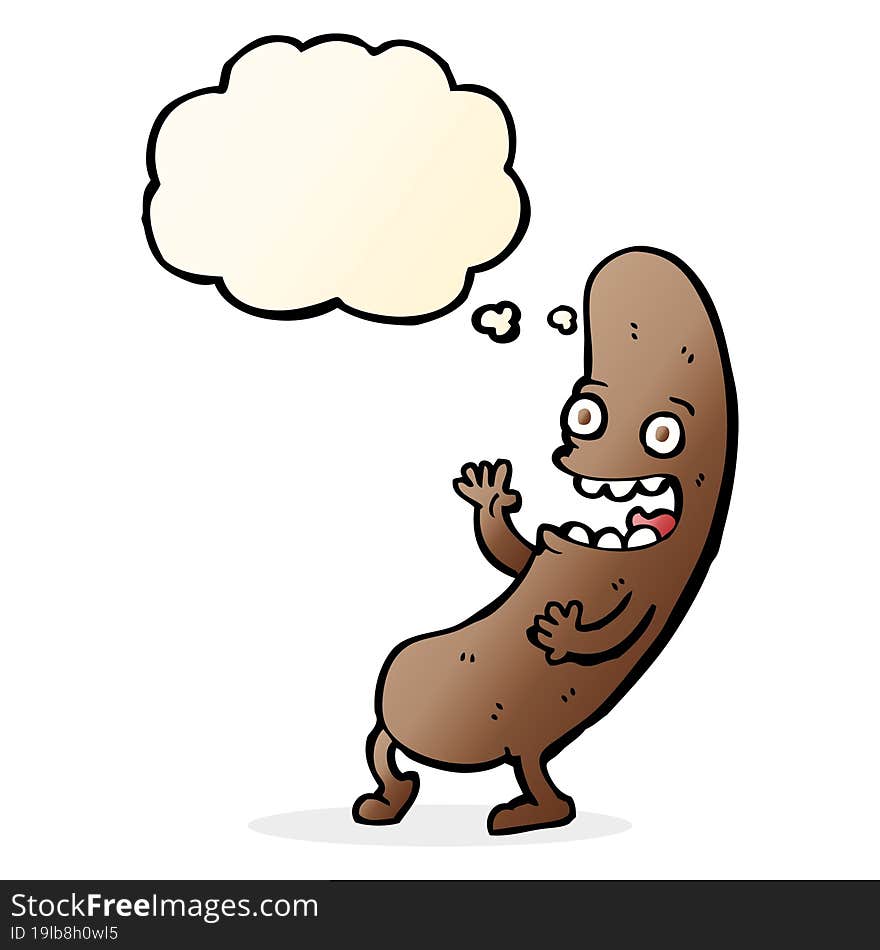 cartoon sausage with thought bubble