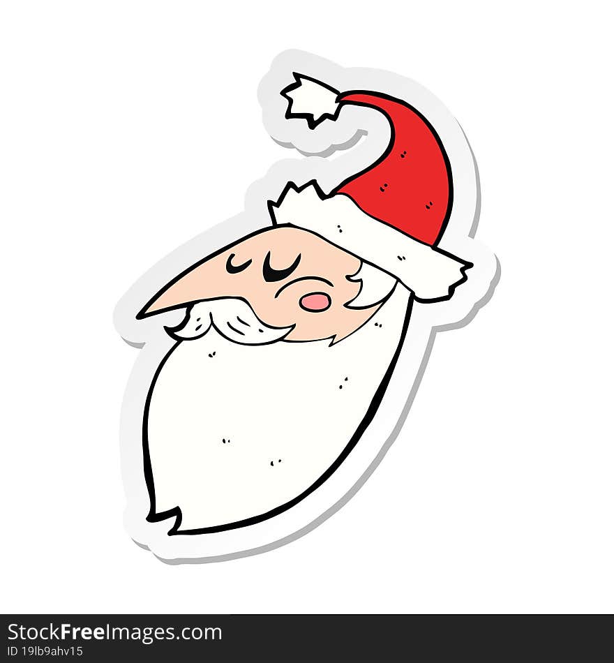 sticker of a cartoon santa face