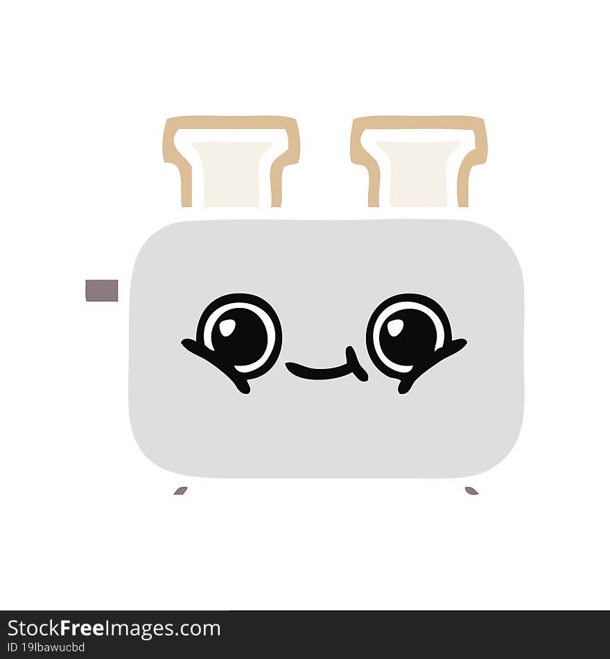 flat color retro cartoon of a of a toaster