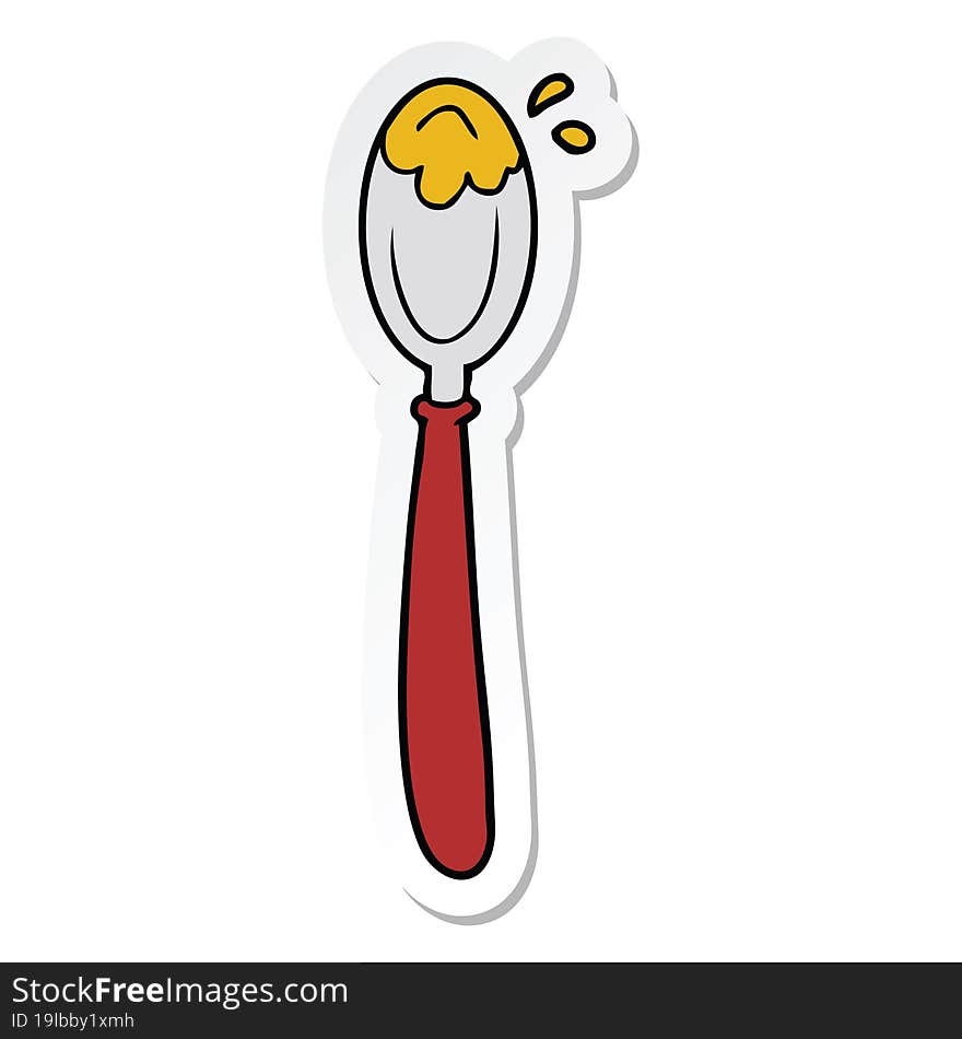 sticker of a cartoon spoon