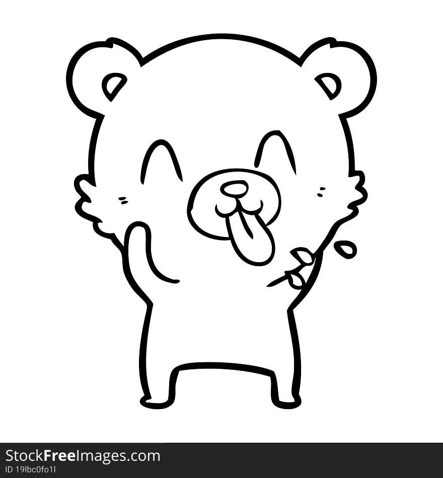 rude cartoon polar bear sticking out tongue. rude cartoon polar bear sticking out tongue