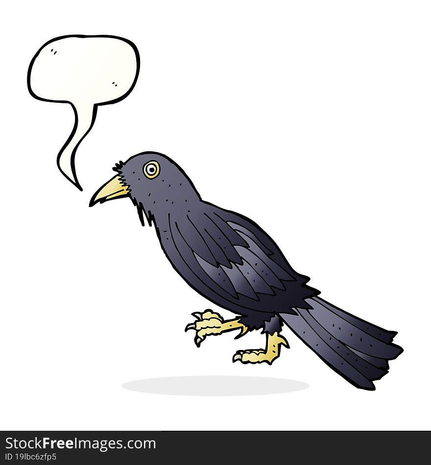 Cartoon Crow With Speech Bubble