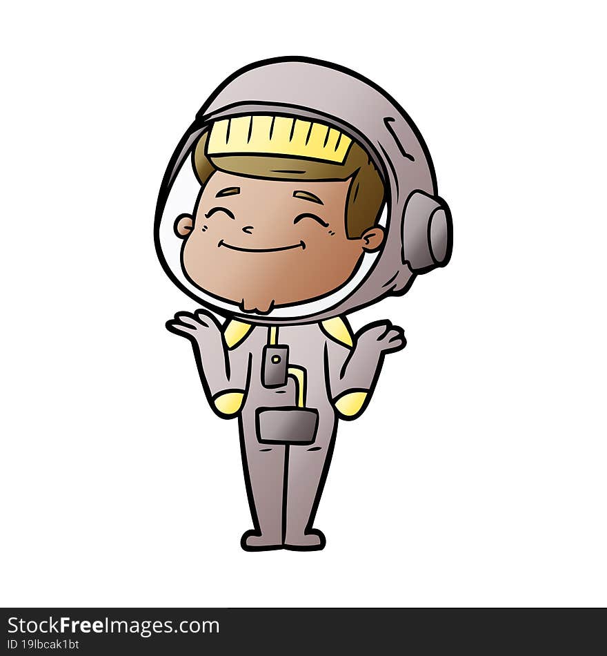 happy cartoon astronaut. happy cartoon astronaut