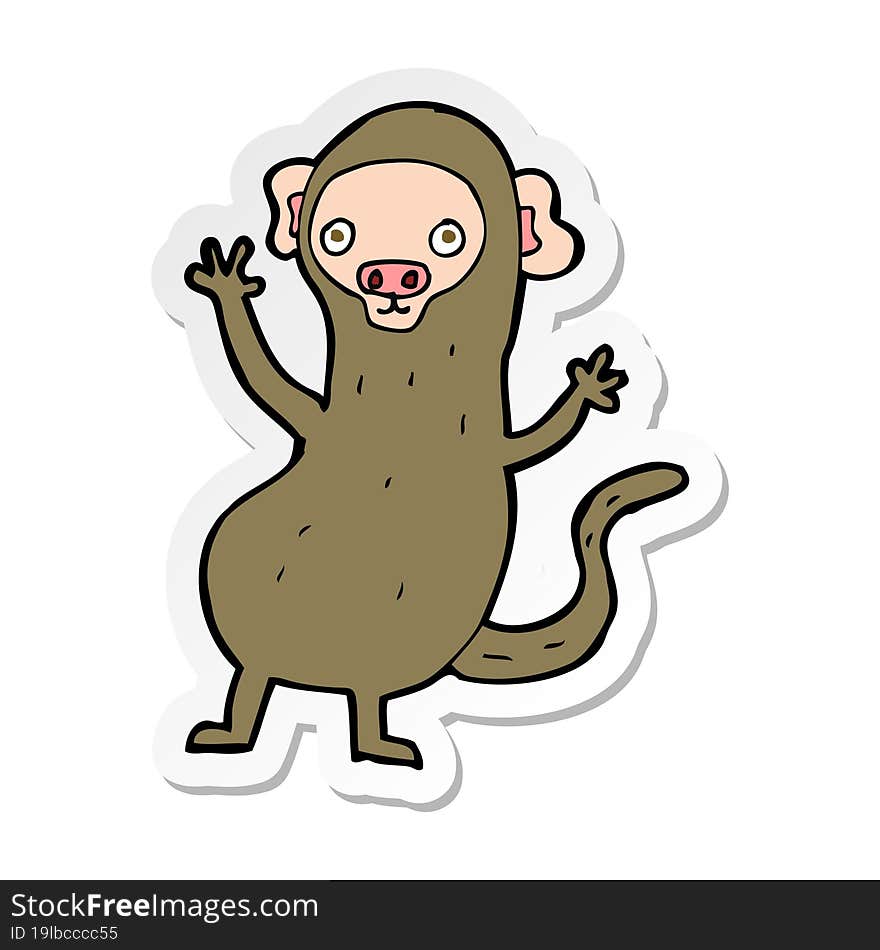 sticker of a cartoon monkey