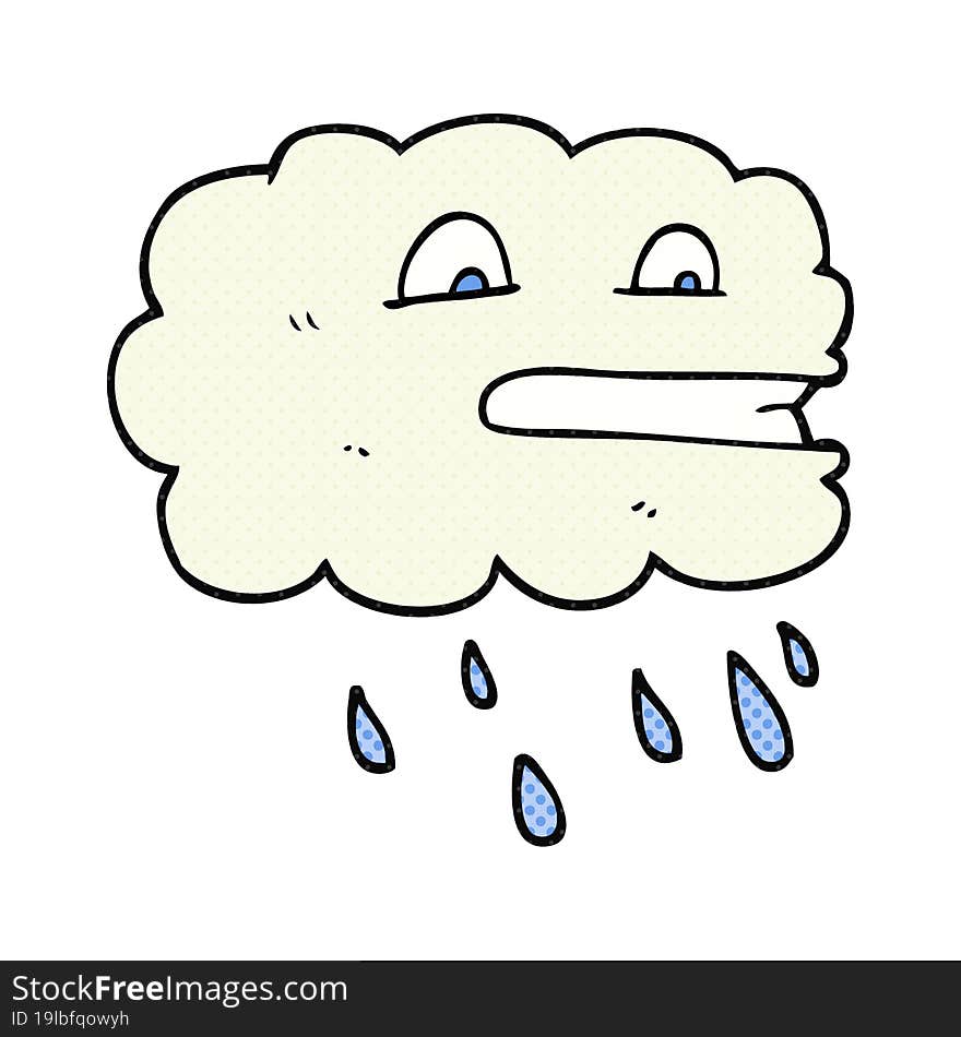 freehand drawn cartoon rain cloud