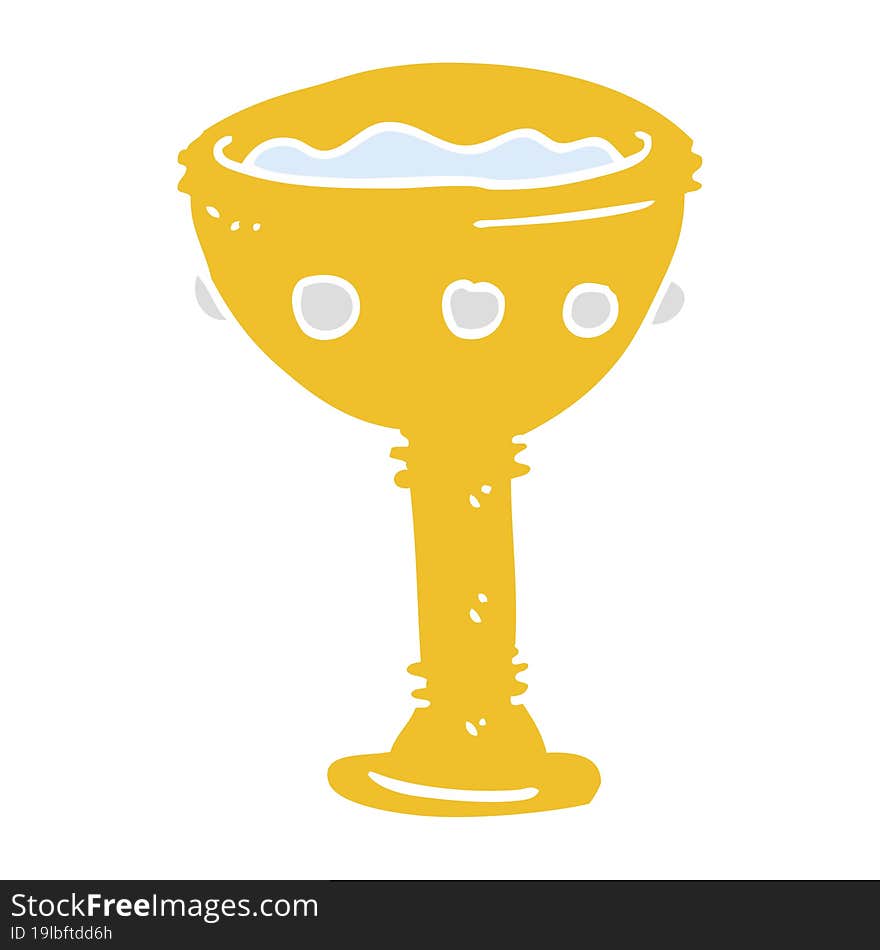 flat color illustration of a cartoon goblet