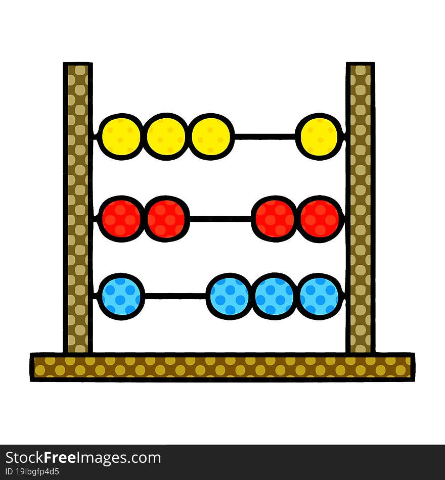 Comic Book Style Cartoon Maths Abacus