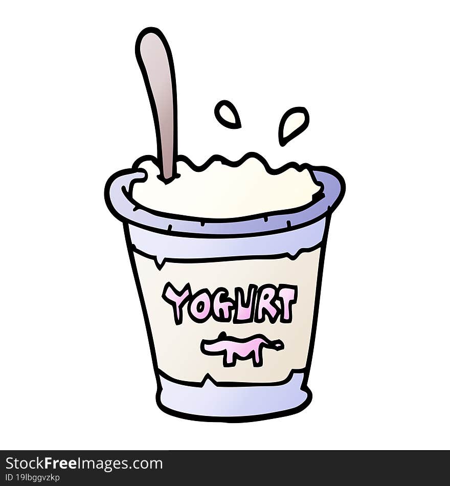 Vector Gradient Illustration Cartoon Yogurt