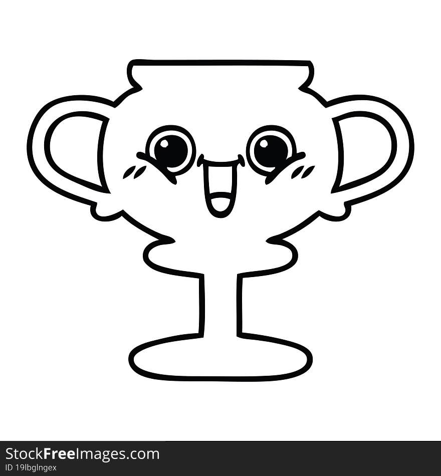 line drawing cartoon trophy