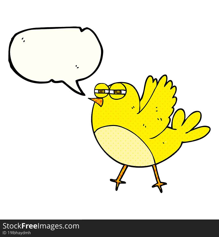 Comic Book Speech Bubble Cartoon Bird