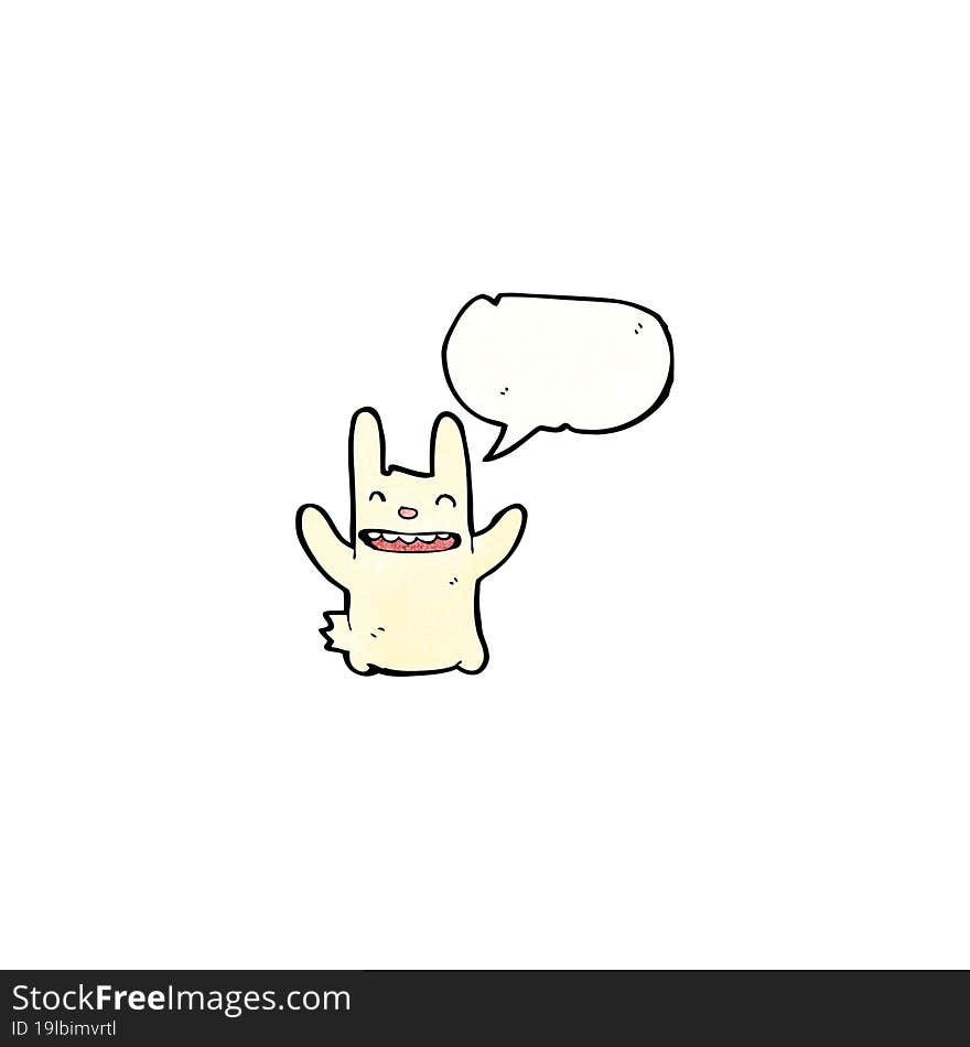 cartoon rabbit with speech bubble