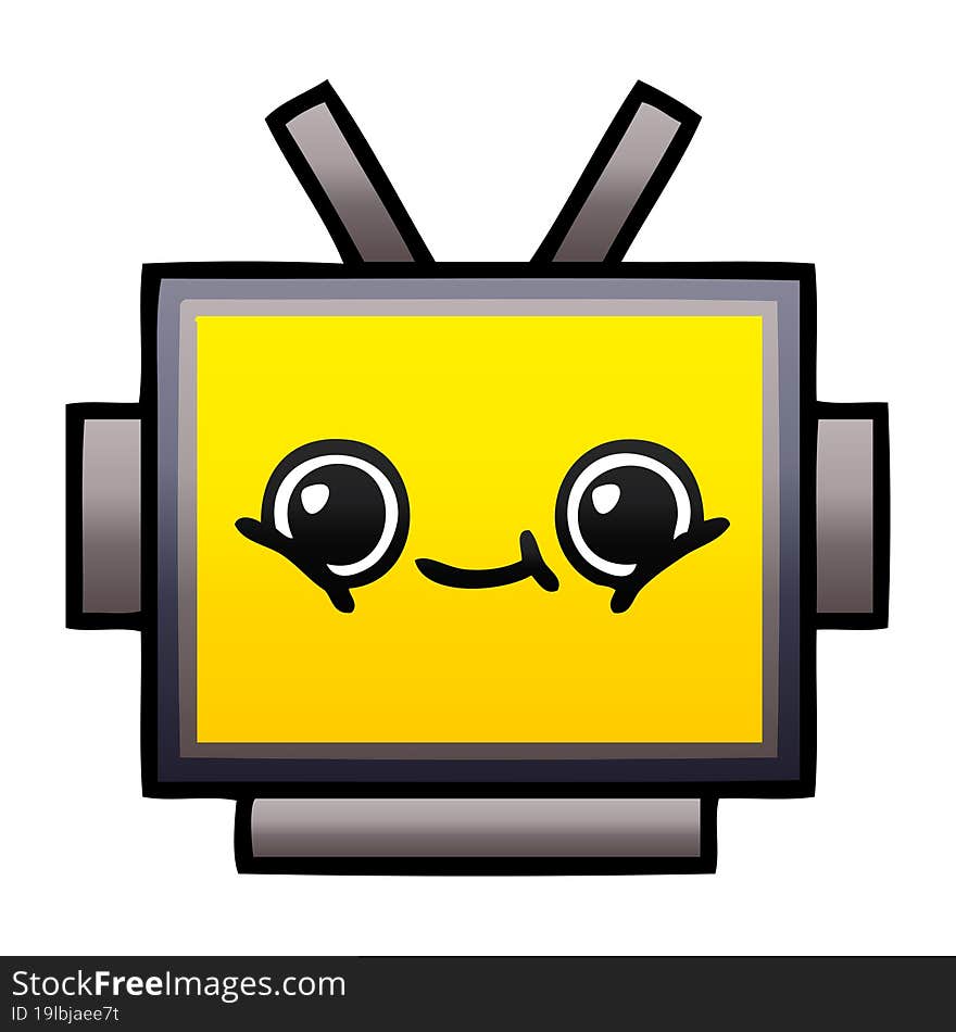 Gradient Shaded Cartoon Robot Head