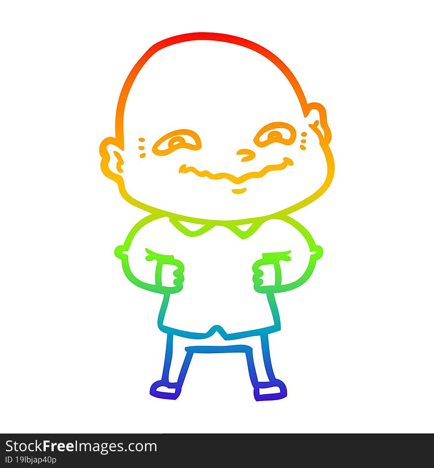 rainbow gradient line drawing cartoon creepy guy