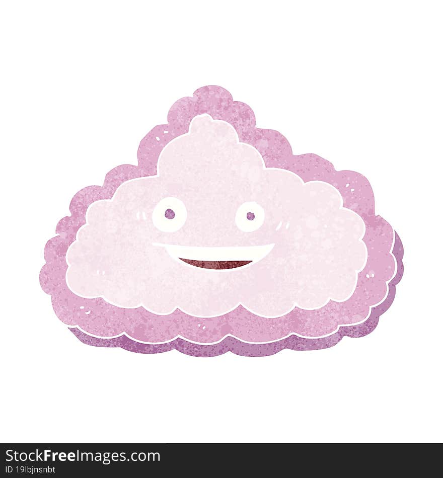 Cartoon Happy Pink Cloud