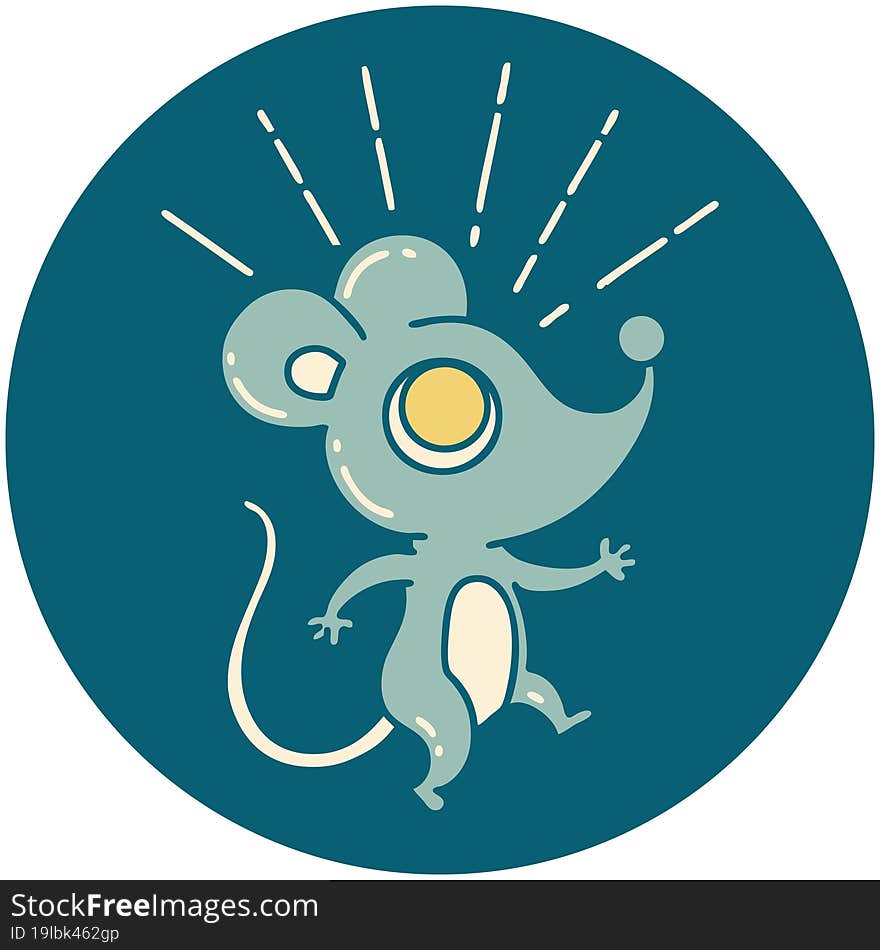 Icon Of Tattoo Style Mouse Character