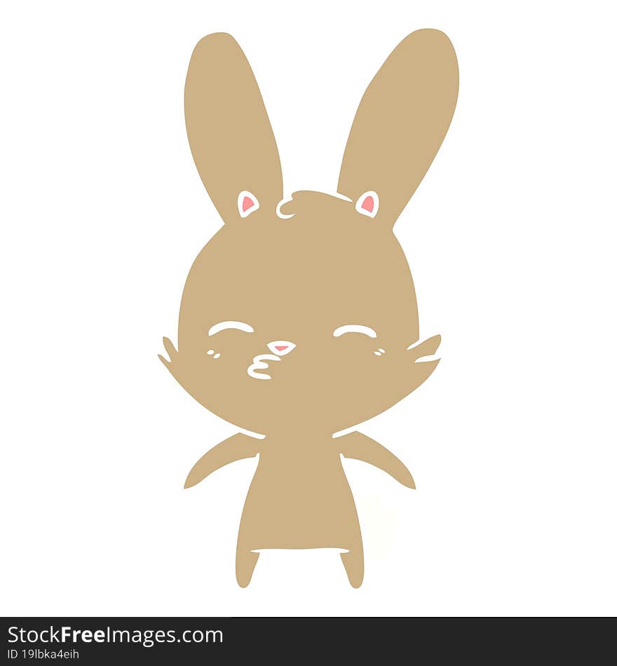 curious bunny flat color style cartoon