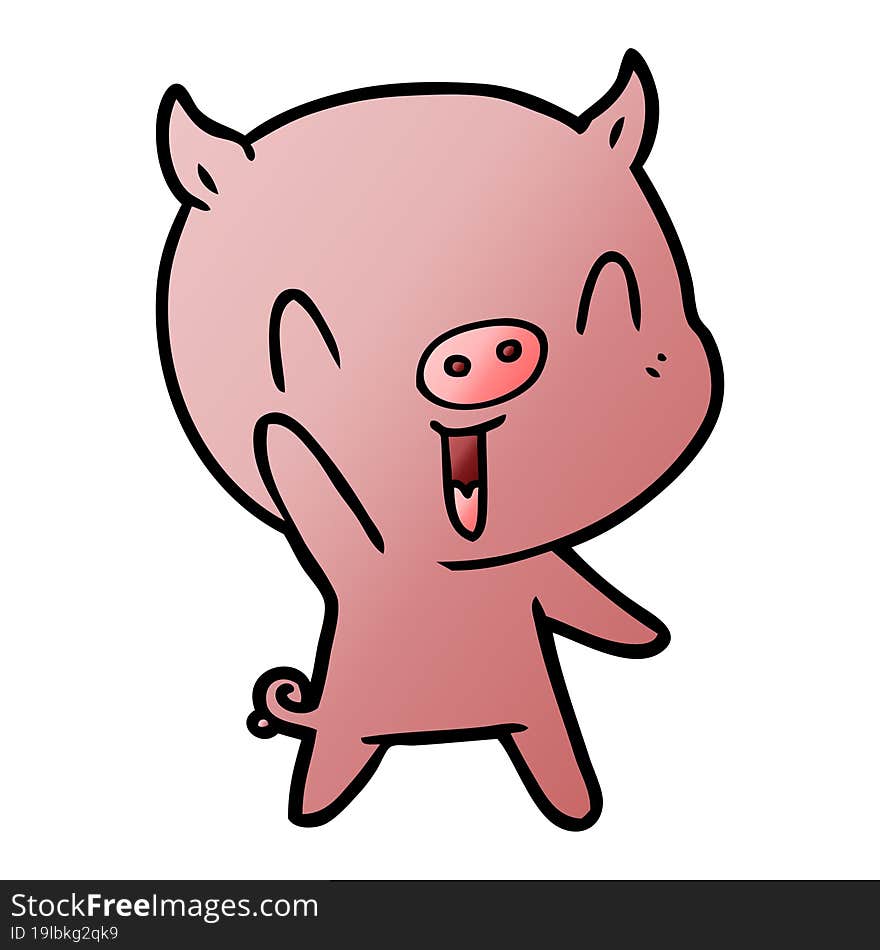 happy cartoon pig. happy cartoon pig