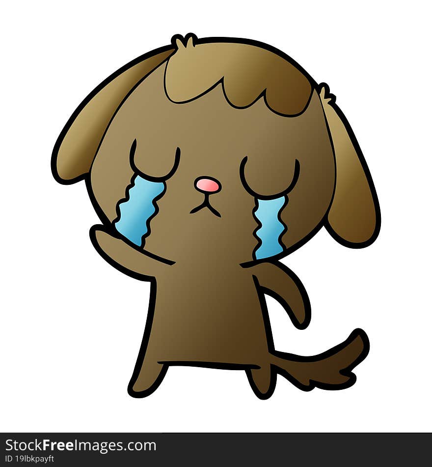 cute cartoon dog crying. cute cartoon dog crying