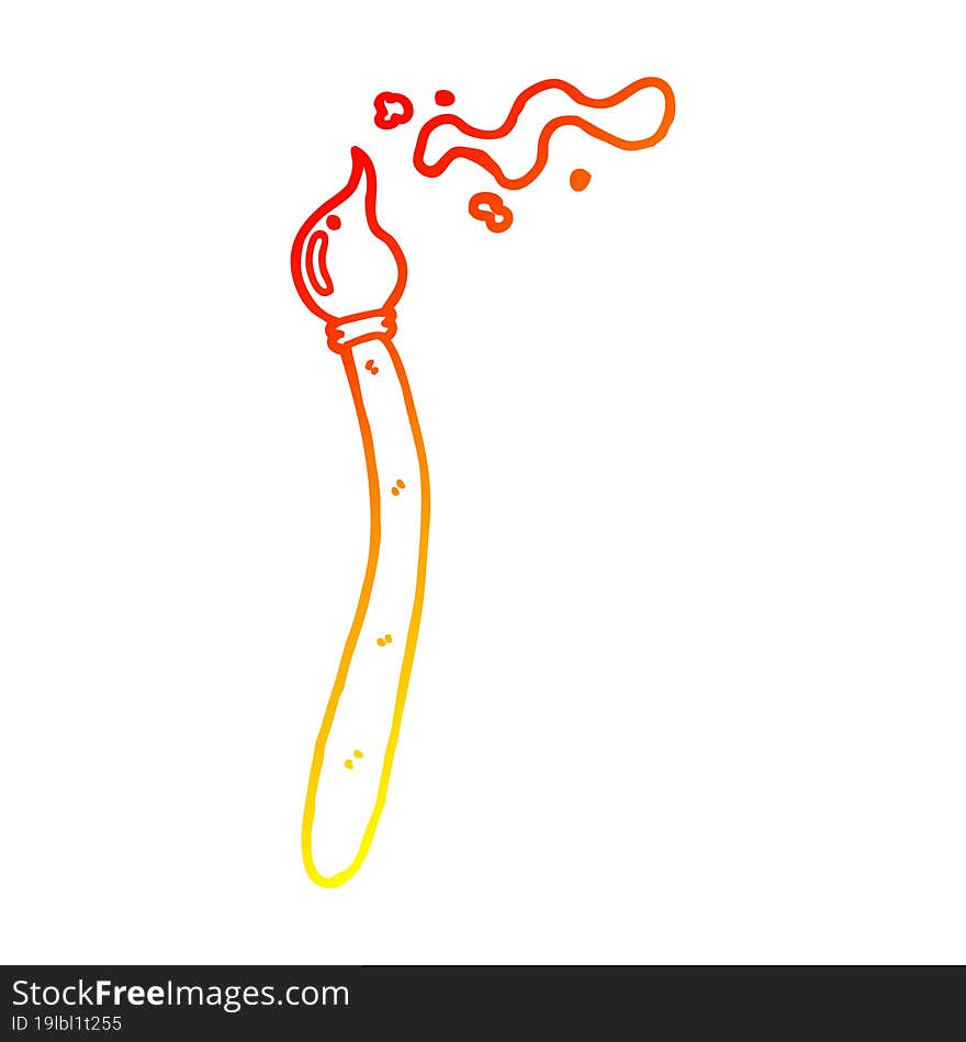 warm gradient line drawing cartoon paint brush