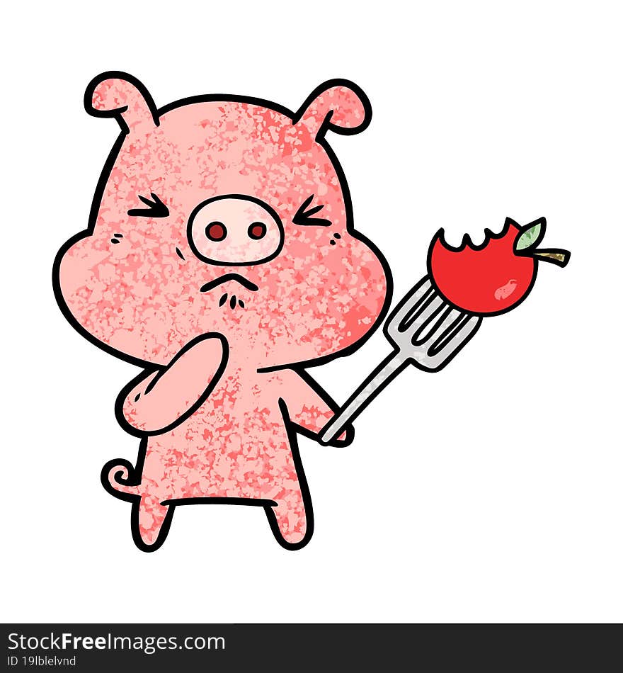 cartoon angry pig. cartoon angry pig