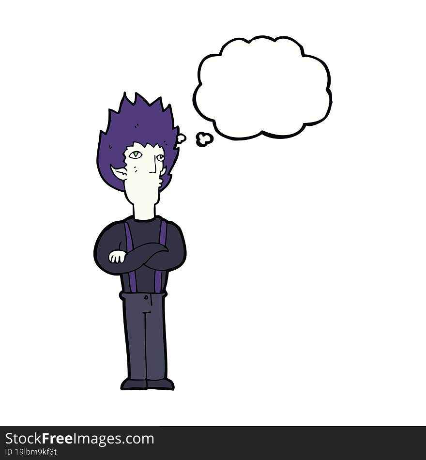 Cartoon Vampire Man With Thought Bubble