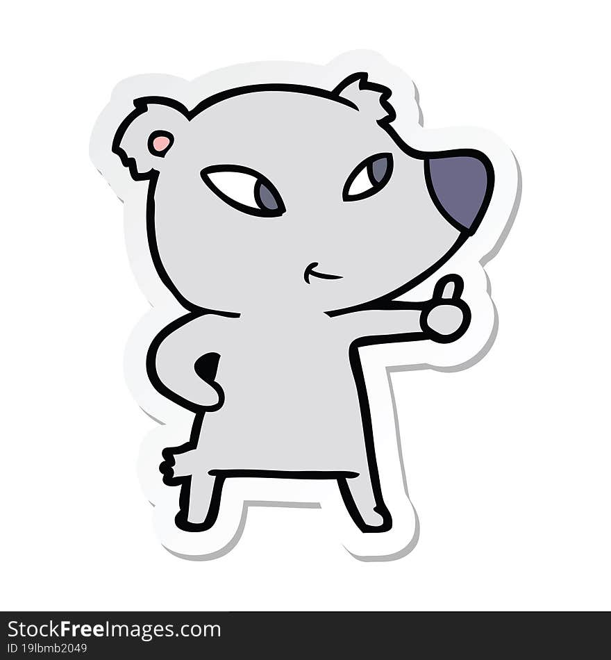 sticker of a cute cartoon bear