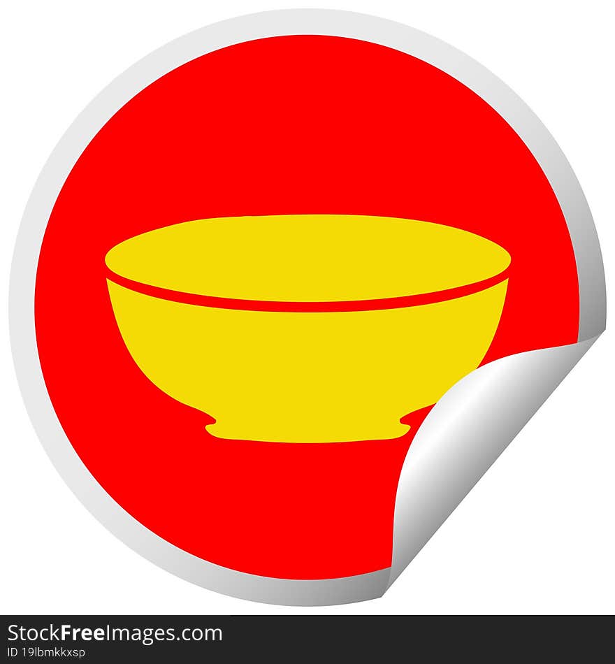 quirky circular peeling sticker cartoon bowl