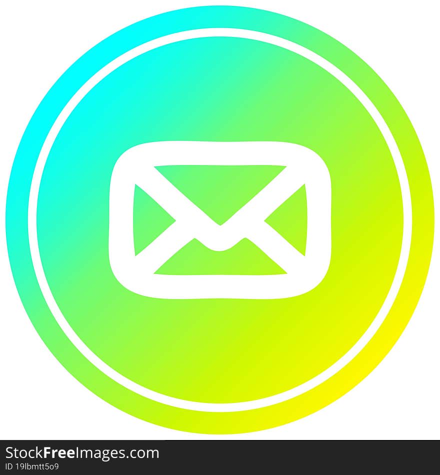 Envelope Letter Circular In Cold Gradient Spectrum