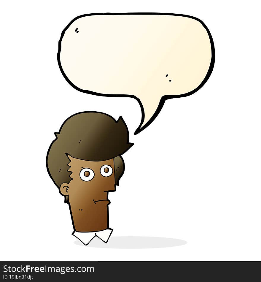 cartoon staring face with speech bubble