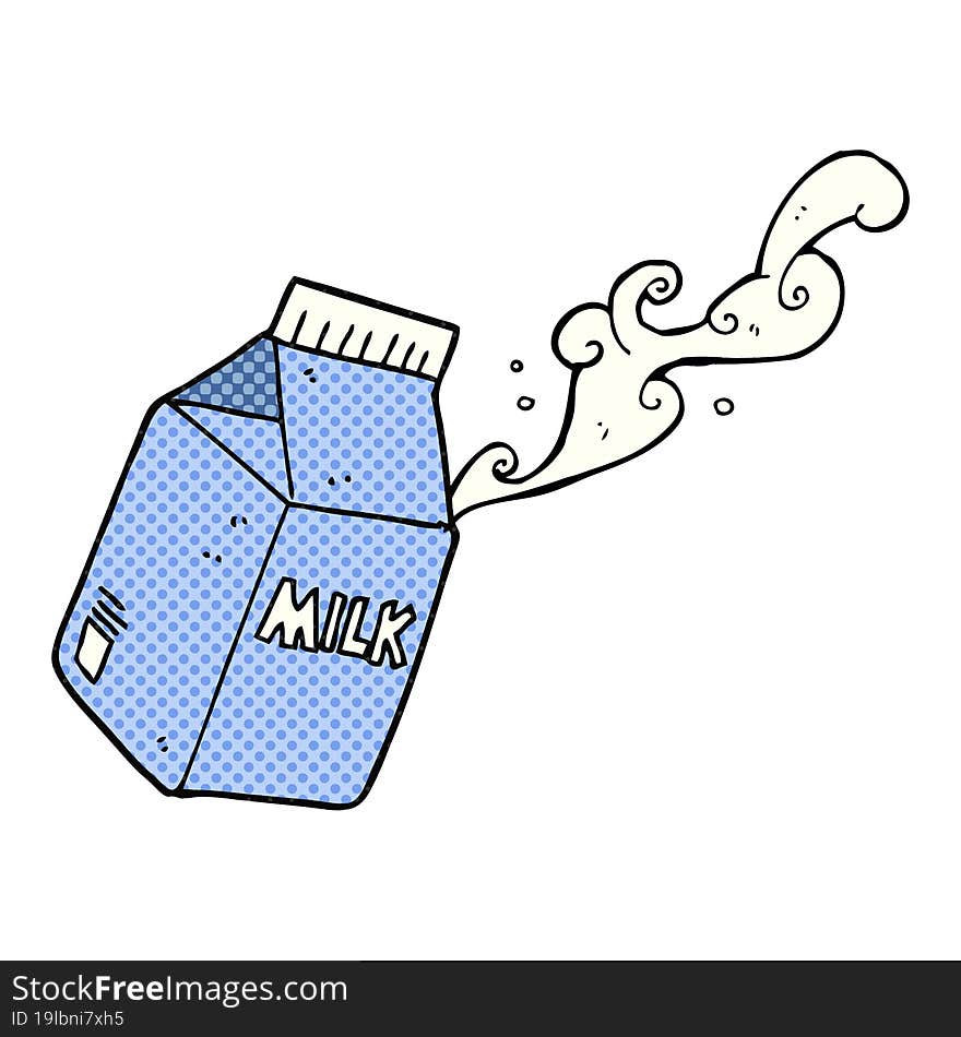 Comic Book Style Cartoon Milk Carton