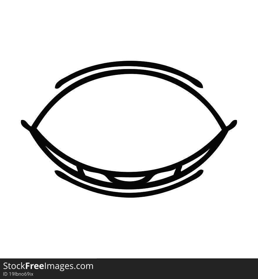 line drawing cartoon of a sleeping eye