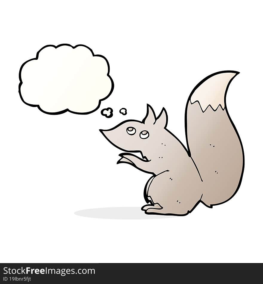 Cartoon Squirrel With Thought Bubble