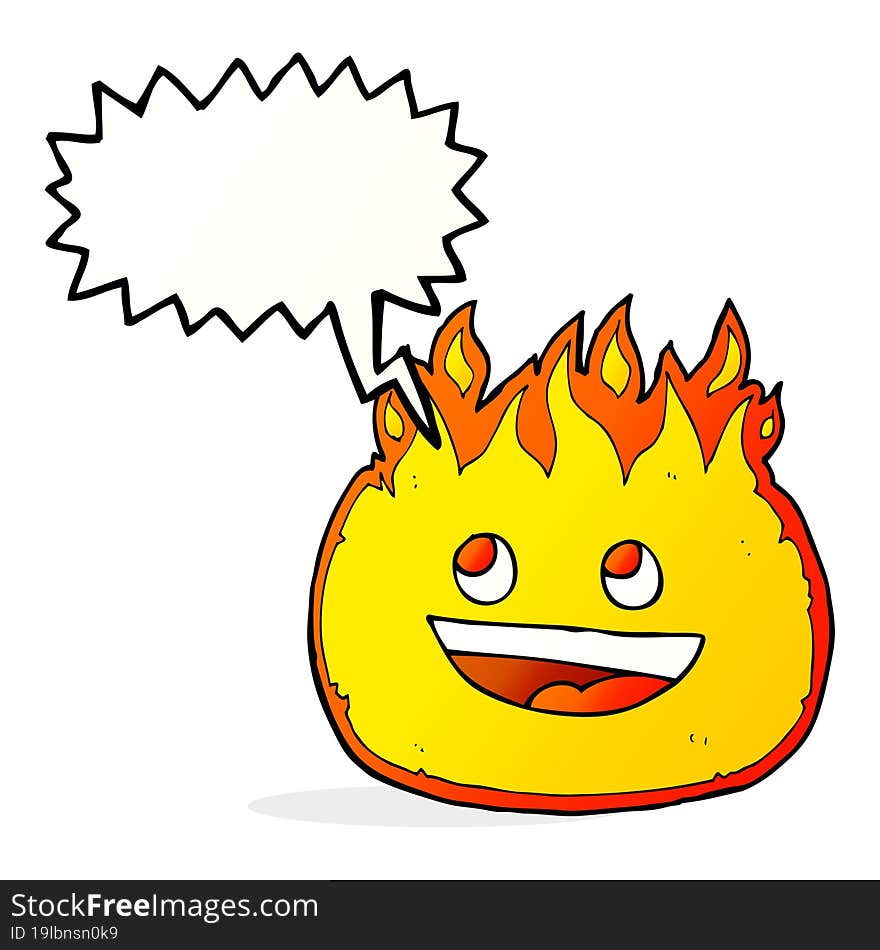 cartoon fire border with speech bubble