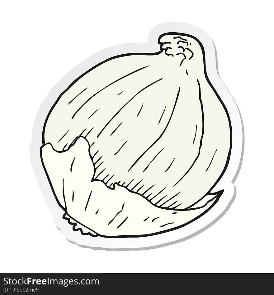 Sticker Of A Cartoon Onion