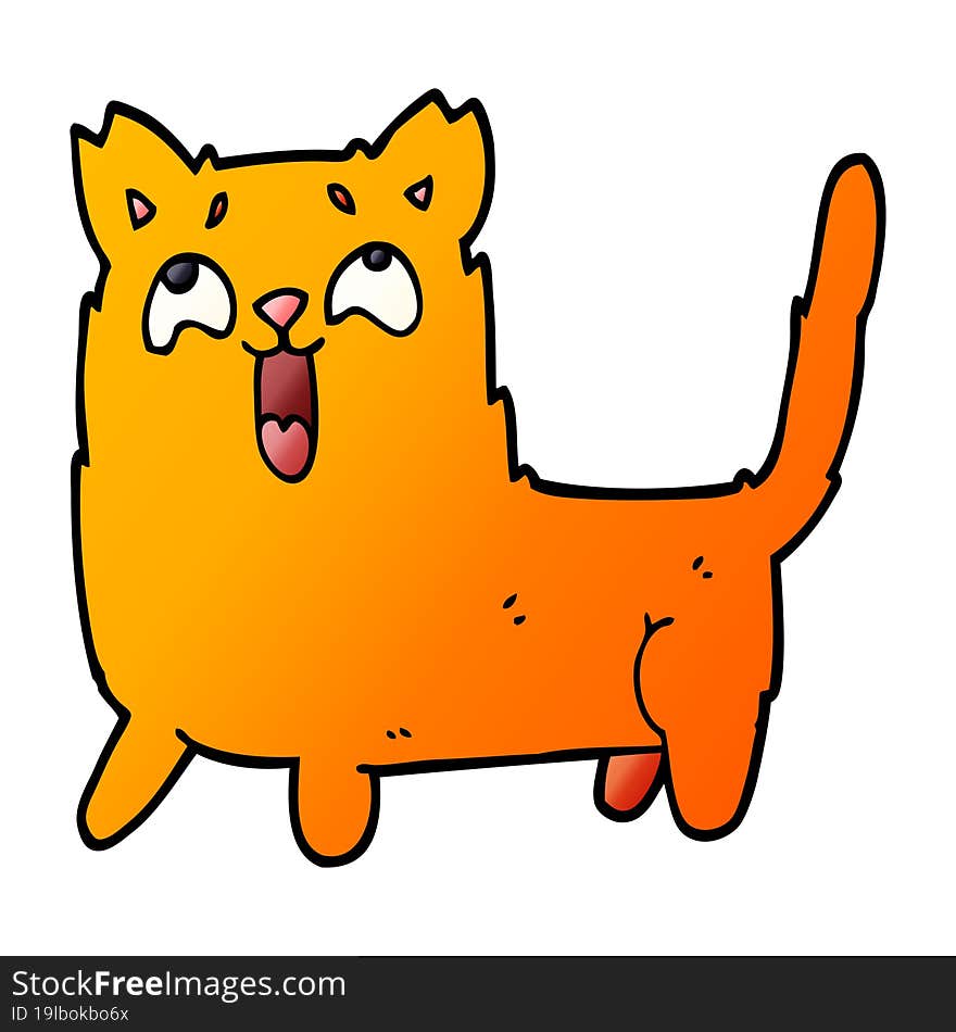 cartoon doodle funny cat