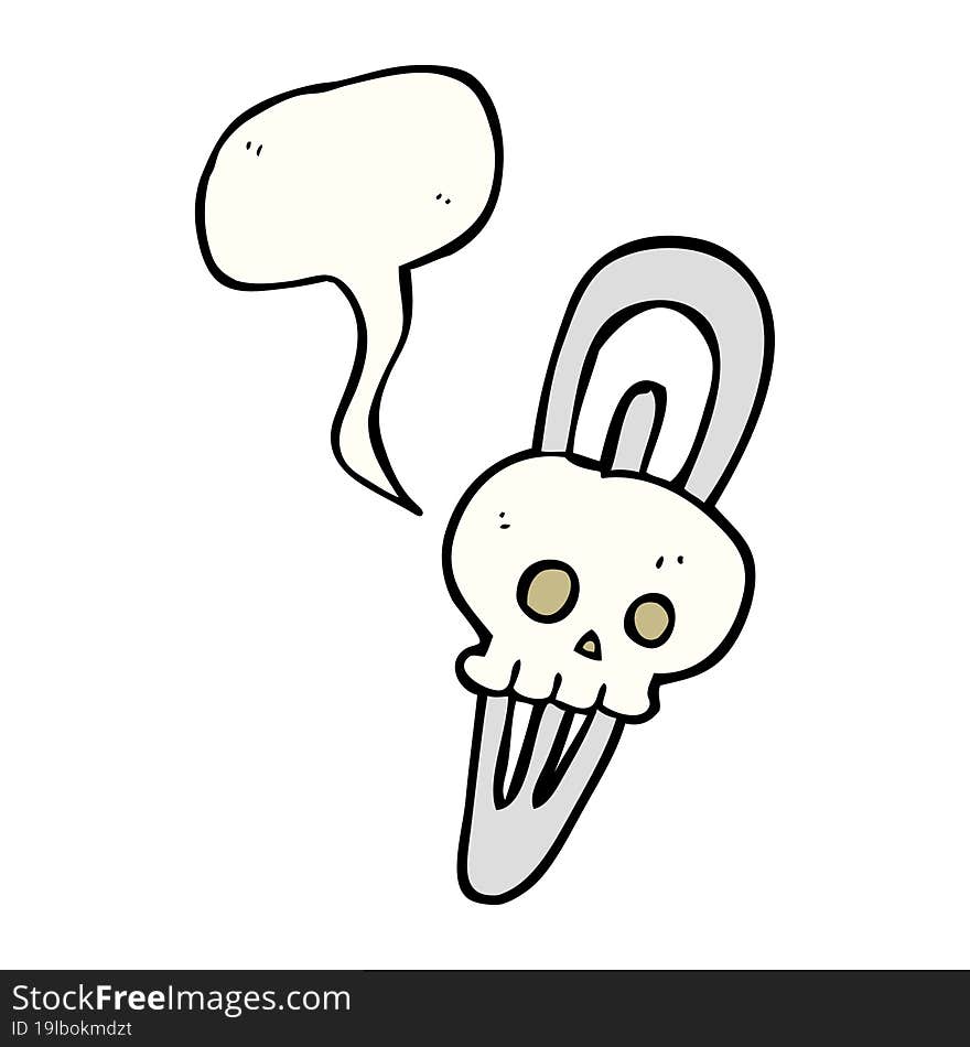 speech bubble cartoon skull hairclip