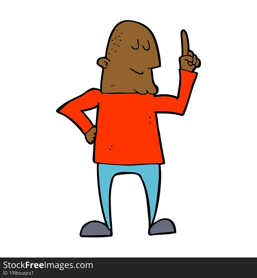 Cartoon Man Pointing Finger