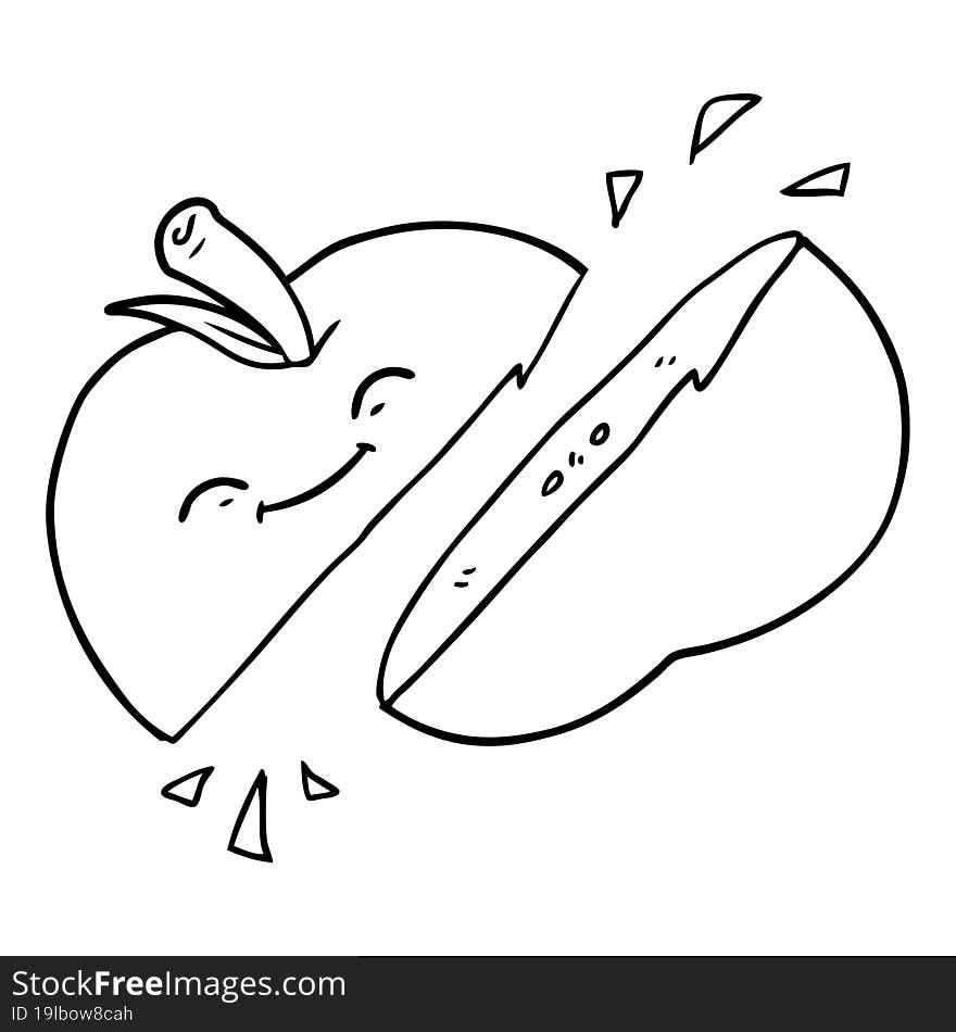 cartoon sliced apple. cartoon sliced apple