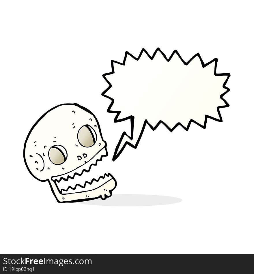 Cartoon Spooky Skull With Speech Bubble