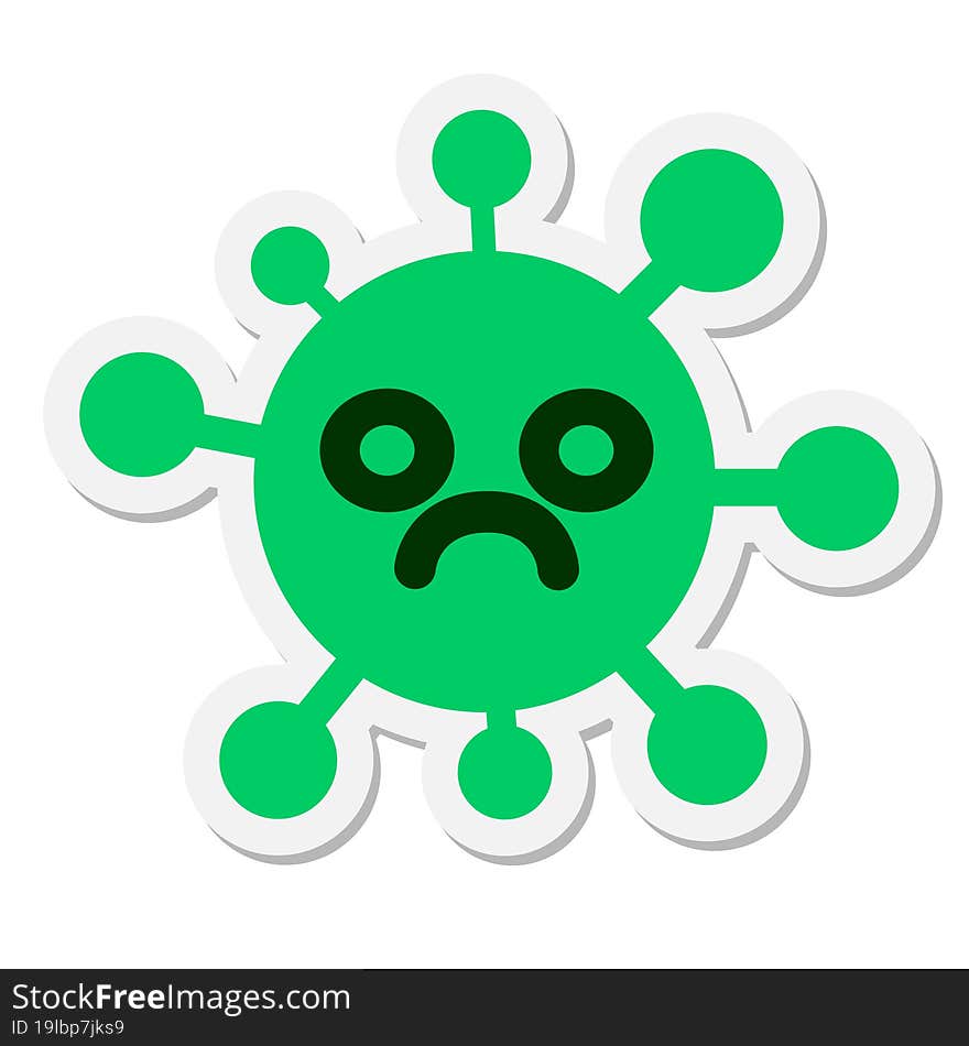 unhappy virus sticker