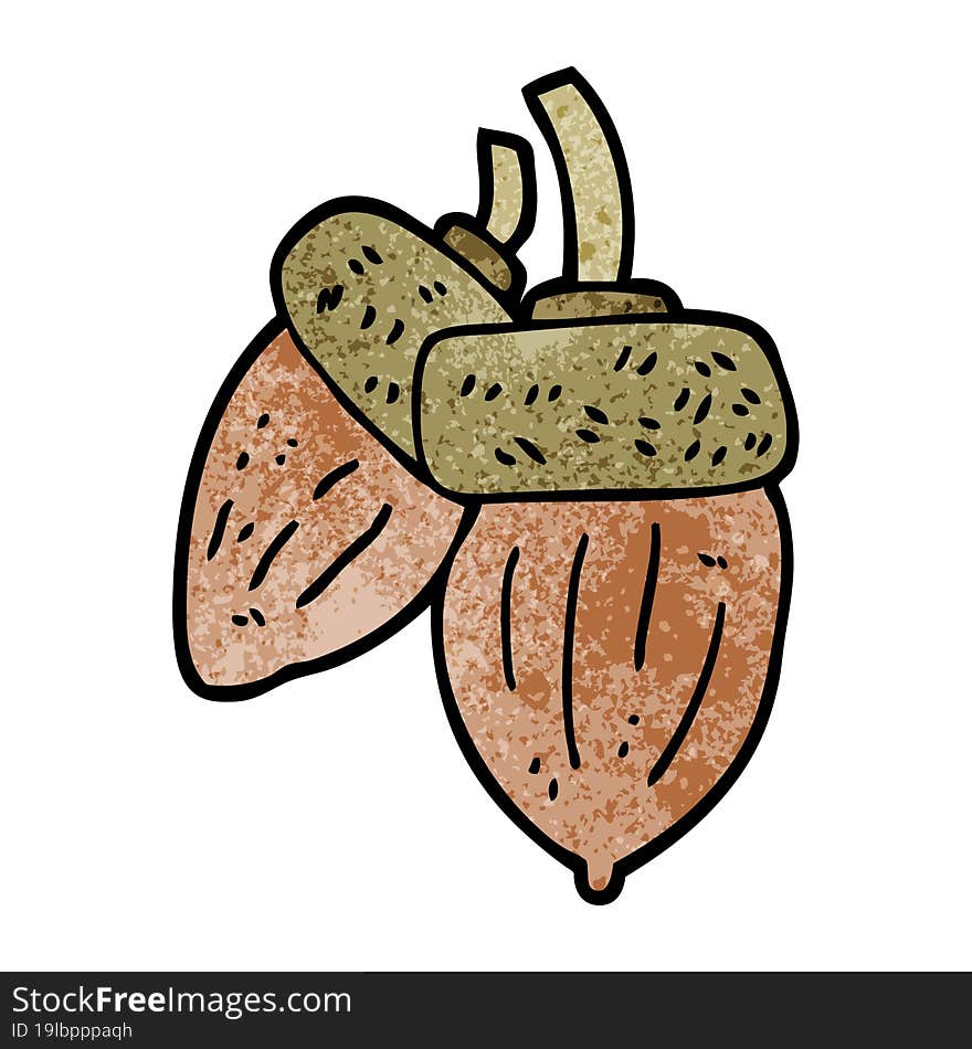 cartoon doodle acorn