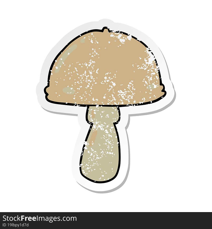 Distressed Sticker Of A Cartoon Mushroom