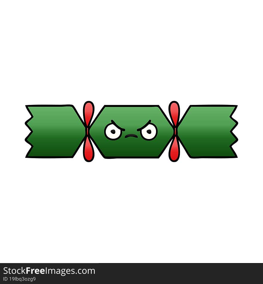 gradient shaded cartoon of a christmas cracker