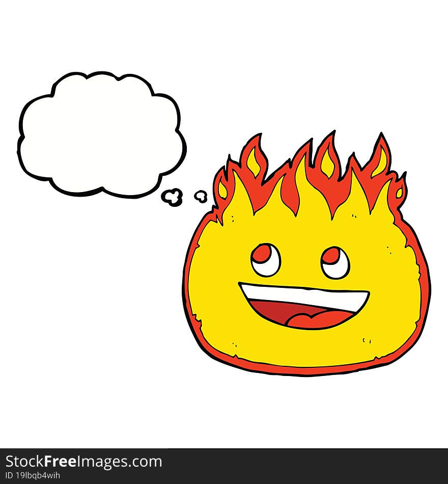 Cartoon Fire Border With Thought Bubble