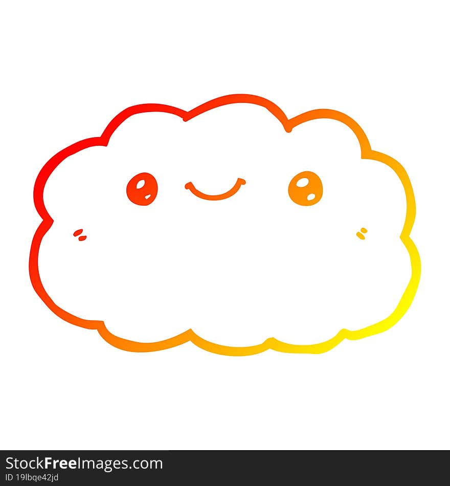 warm gradient line drawing cartoon cloud