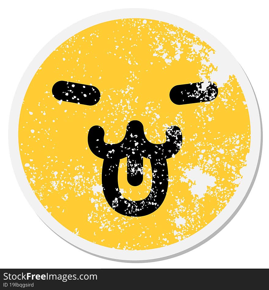 Cute Cat Face Circular Sticker